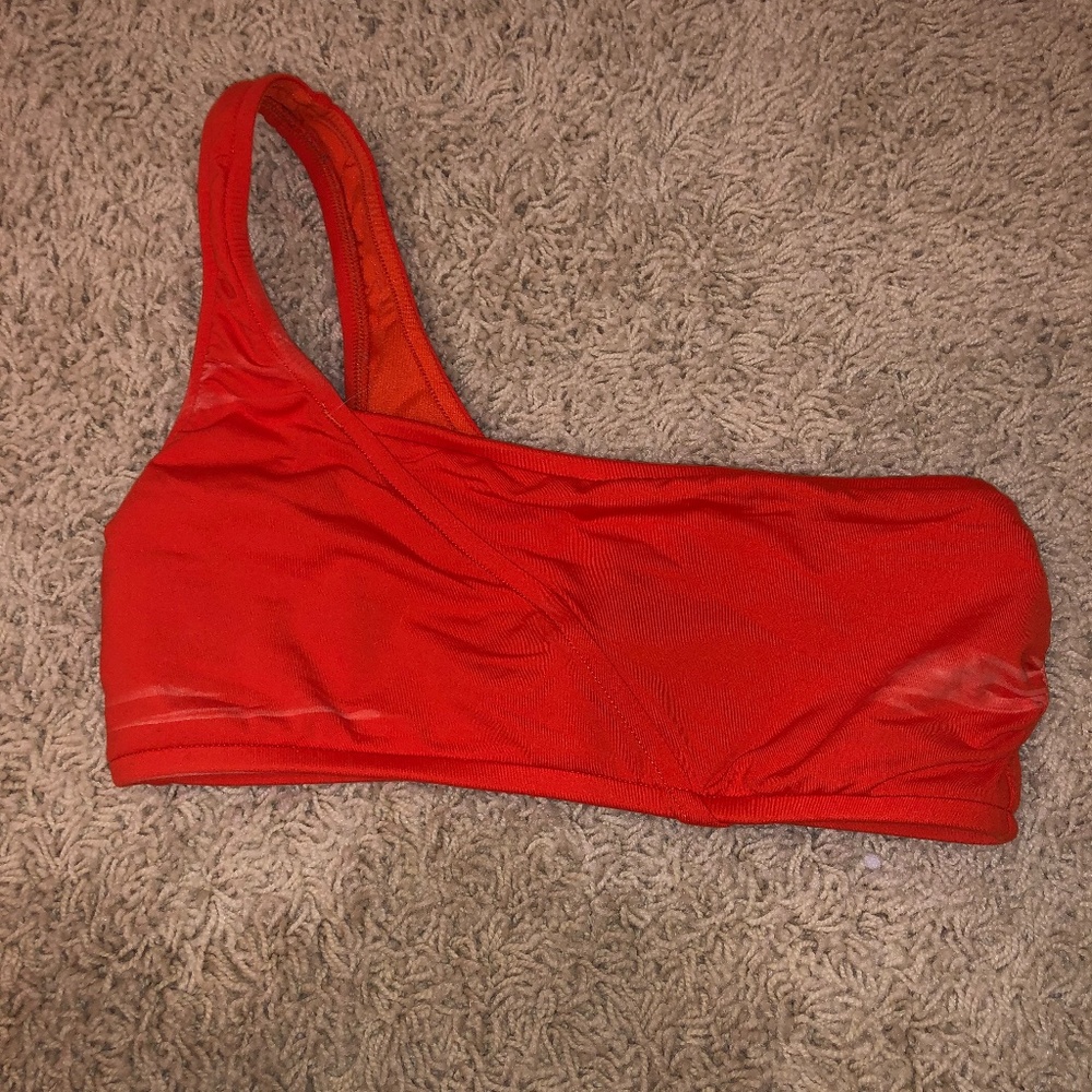 Orange One shoulder bikini top